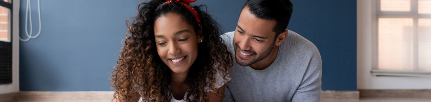 Couple planning new home.
