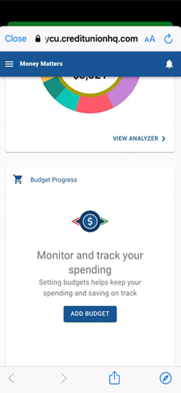 Money matters shown on OHCU's mobile app.